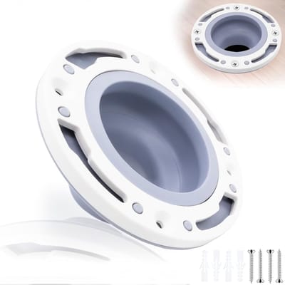 Toiletflens Reparatieset - Afvoer Reparatie - Toilet Installatie - Dubbele Afdichting - Universele Pasvorm - Grijs