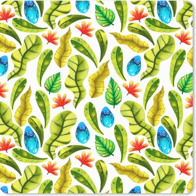 Muismat 20x20 cm - Mousepad Bloemen - Jungle - Bladeren - Muismatten