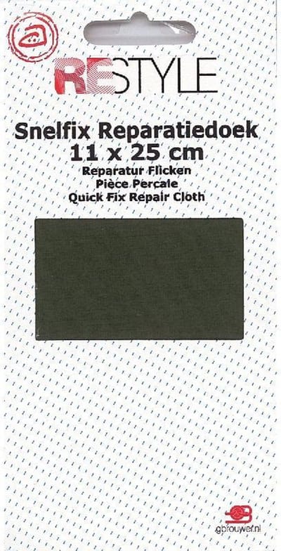 Reparatiedoek Strijkbaar - Donkergroen - 11 x 36 cm