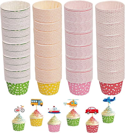 Muffin Cups van Papier - 200 Stuks voor Cupcakes, Gebak en Feestjes - Perfect voor Verjaardagen en Bruiloften