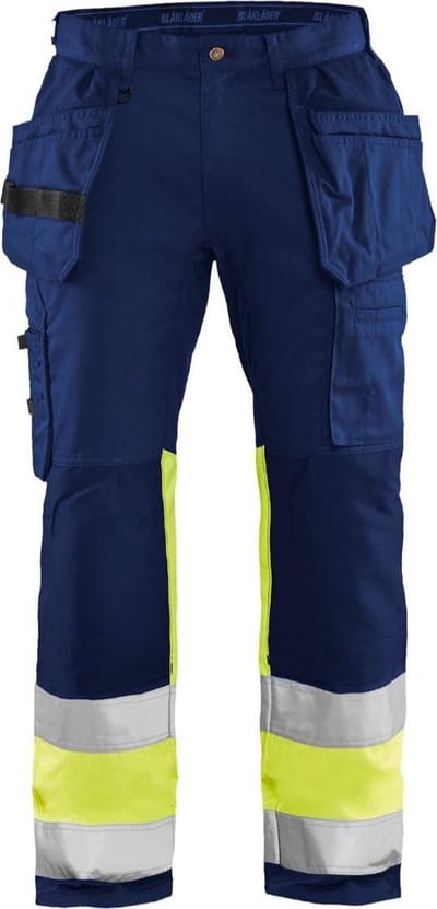 Blaklader High Vis werkbroek met stretch 1558-1811 - Marine/High Vis Geel - C146