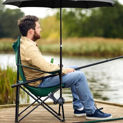 Parasolhouder met Verstelbare Clip voor Strand, Balkon en Tuin - Draagbare en Stevige Basis voor Parasol en Campingstoel