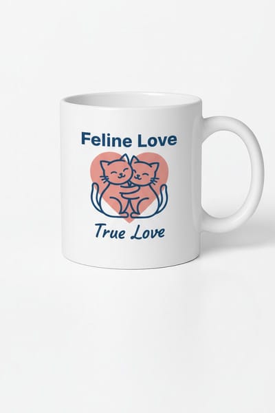 Mok Feline Love True Love Katten | Liefde Kattenliefhebber | Koffie Thee Cadeau