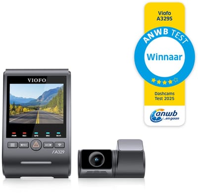 VIOFO A329S 2CH - Dashcam - 4K 60FPS Voorcamera & 2K Achtercamera - Sony STARVIS 2 Nachtzicht - GPS - WiFi 6 - Parkeermodus - HDR Beeldkwaliteit - ANWB Test winnaar - 2025