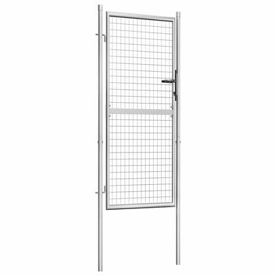 vidaXL - Tuinpoort - gegalvaniseerd - staal - 105x175 - cm - zilver