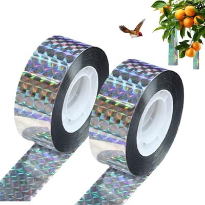 QTTVBTNA – Vogelverschrikkers – Reflecterende – Vogelafweer Band - Afweer Tape tegen Duiven en Vogels - Bescherming voor Balkon Tuin Bomen en Planten - Weerbestendig en Eenvoudig te Bevestigen – 2 Stuks – 80 m x 2,4 cm