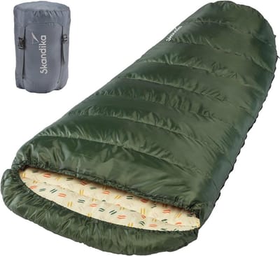 Ruime XXL Mummieslaapzak voor Volwassenen - Koppelbare Dubbele Slaapzak voor 3 Seizoenen tot -12°C (220 x 110 cm) - Perfect voor Outdoor, Camping & Wandelen