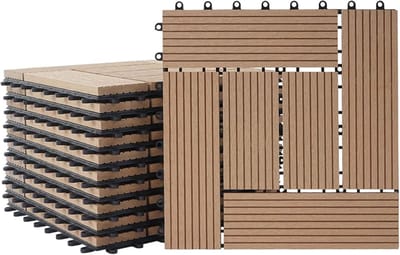 WPC Vloertegels Houtlook 1m² - Kliksysteem Balkon en Terras