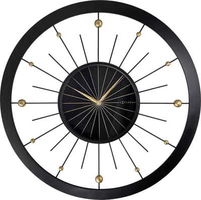 NeXtime Orbit Large – Wandklok – 90 cm – Metaal – Zwart – Stil