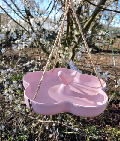Vogel Voederschaal Bloemvorm Roze 23,3x22,7 cm – Hangend of Staand te Gebruiken