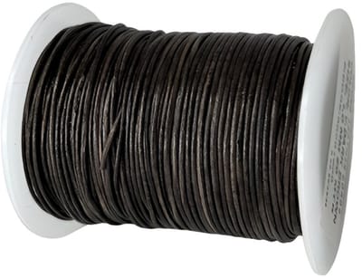 Leren Koord Rond, 50 m x 1 mm - Rond Lederen Koord, Voor Halskettingen, Armbanden, Sieraden, Knutselkralen en Veters (Vintage Donker Bruin)
