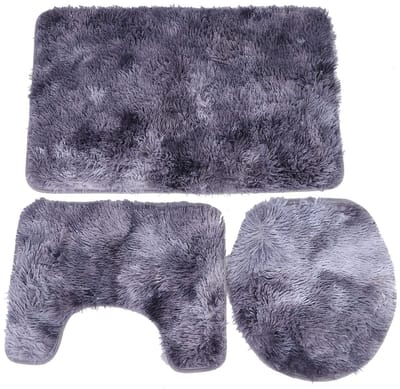 Dailygoods- WC-Mat Antislip - WC-Deksel Mat - Badkamer Accessoires - Wasbare Mat - 3-delige Set - Zacht en Comfortabel - Badkamermat