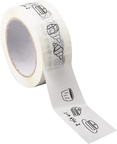 Dailygoods- Verpakkingstape Waterdicht 100m - Melkbroodpatroon - Kunststof - Sterke Hechting - Flexibel - Scheurvast - Cadeautape