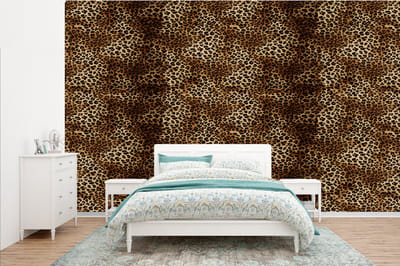 Behang - Fotobehang Luipaard - Patronen - Dieren - Breedte 385 cm x hoogte 240 cm