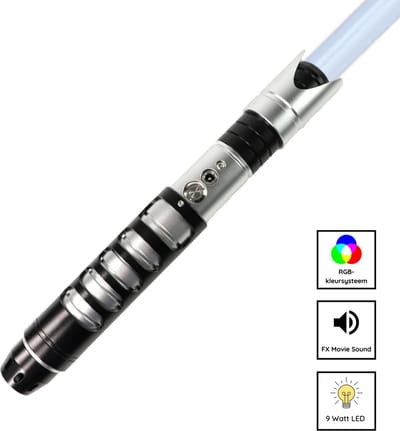 Premium Lightsaber - RGB 11 Kleuren en Geluid - Lightsaber - Lichtzwaard - Laser Zwaard - Aluminium Handvat - 115 CM - Grijs