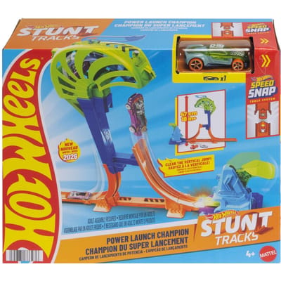 Hot Wheels Stuntbanen Kampioen Powerlancering baanset en metalen speelgoedauto