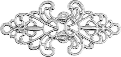 Fako Bijoux® - Vestsluiting Classic - Clip Met Haakje - Vestclip - Vestklem - Cleopatra - Zilverkleurig