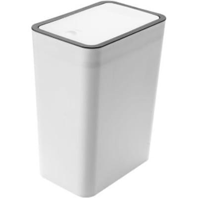 Huishoudelijke vuilnisbakken, afgesloten, grote capaciteit, geurloos, met drukdeksel, plastic afvalbak voor thuis wit