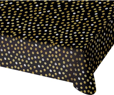 Folat - PE Tafelkleed Glossy Black (130 x 180cm) - Halloween - Halloween Decoratie - Halloween Versiering