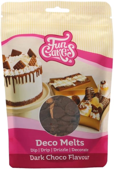 FunCakes Deco Melts Donkere Chocosmaak - 250g - Smeltsnoep - Cupcake Decoratie - Lollies - Snoepjes