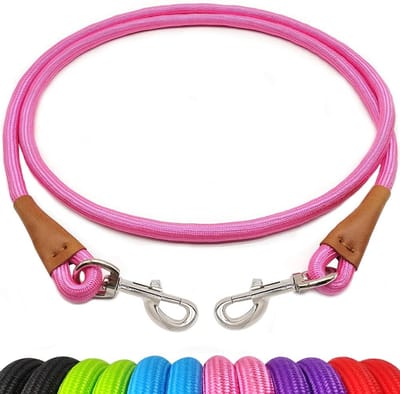 Hondenlijn Vastzet - Buitenlijn Touw - Veilig Buiten - Stevig Nylon Materiaal - 183cm Lang - Roze