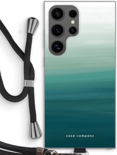 Case Company® - Hoesje met koord geschikt voor Samsung Galaxy S24 Ultra hoesje met Koord - Ocean - Telefoonhoesje met Zwart Koord - Bescherming aan alle Kanten en Over de Schermrand