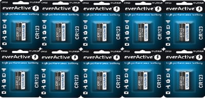 everActive CR123 3V Lithium Batterij - High Capacity 1500mAh 10 Stuks