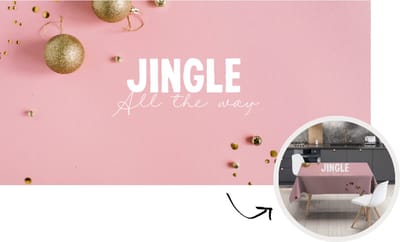 Tafelkleed - Tafellaken - 260x130 cm - Winter - Goud - Roze - Binnen en Buiten