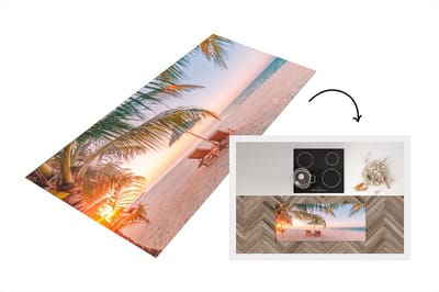 Keukenloper - Loper keuken - Strand - Palmbomen - Parasol - 120x50 cm - Keukenloper vinyl