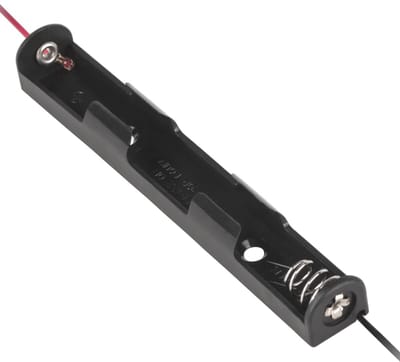Batterijhouder 2x AAA - Rechthoek - Zwart