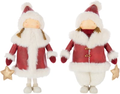 J-Line figuur Meisje + Ster - polyresin - mix - large - 2 stuks