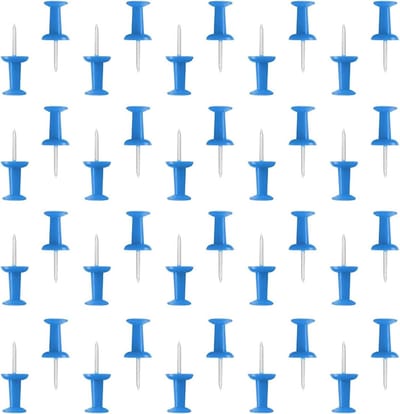 Kopspijkers Punaises - Standaard Pinnen - Berichten Vastpinnen - Herbruikbare Container - 2000 Stuks - Blauw