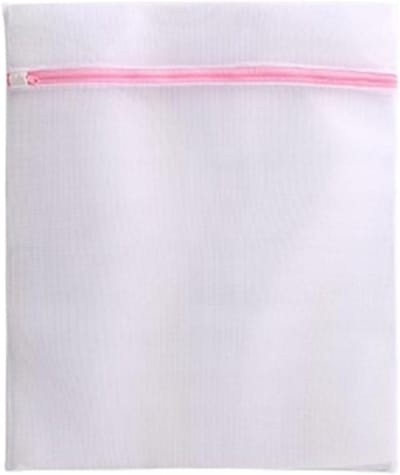Waszak met Rits - Kledingbeschermer - Kleding Verzorgen - Duurzaam Netmateriaal - 50 x 60 cm - Wit