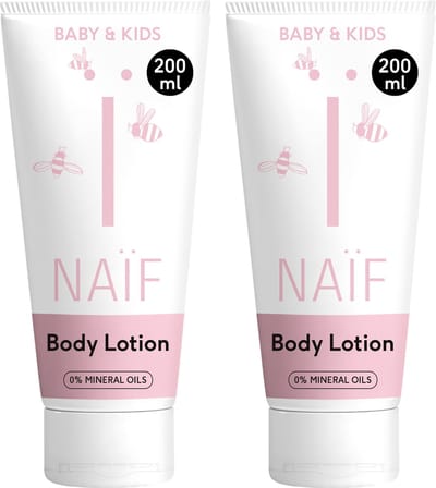 Naïf - Bodylotion - Voordeelset - Baby & Kids - Verzachtend & Hydraterend - Voor Dagelijks Gebruik - 2x200ml