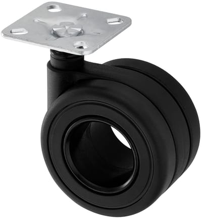 Meubelwiel Zwart - Zwenkwiel Transportwiel - Meubels Verplaatsen - Hoge Belasting - 65mm Diameter - Zwart