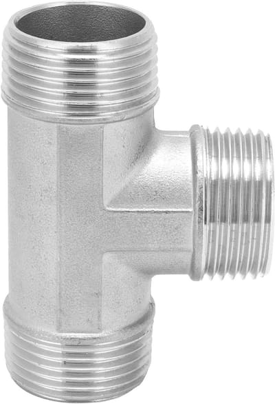 T-vormige RVS adapter met G1-invoer, geschikt voor 1 inch pijpen en duurzame fittingen voor leidingen