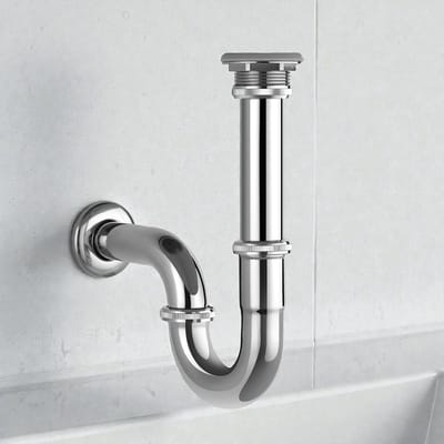 Auralum max Sifon Wastafel - Chroom - Sifon RVS - Stankafsluiter Met Reinigingsopening - Universele 1 1/4''