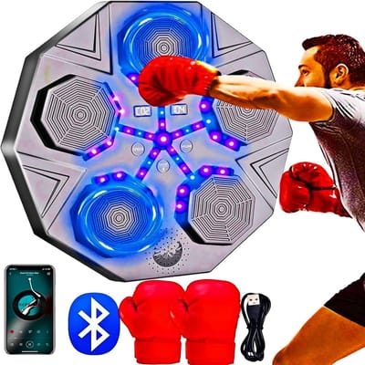 Boxing Machine - Boksmachine - Muzikale Boxmachine - 9 Modi met Boxhandschoenen, One Punch Boxapparaat, Draagbaar Elektronische Muurmontage, Slim LED Elektronische