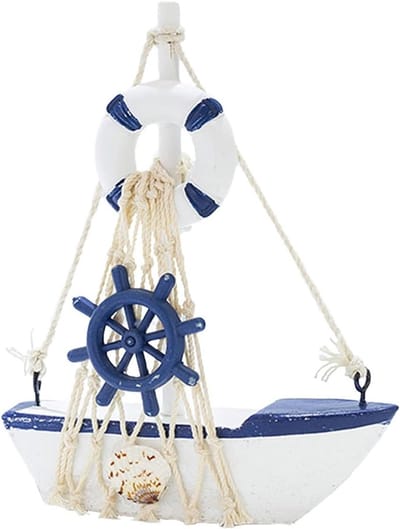 Houten zeilboot model voor nautische decoratie, perfect voor badkamer, feestversiering en etalages