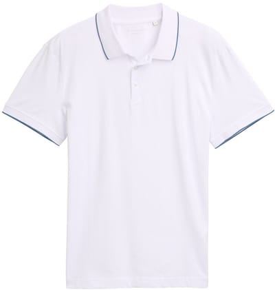 Tom Tailor - Slim fit jersey poloshirt met stretch - Maat XXL - White