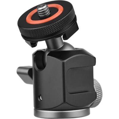 2-en-1 360 degrés rotatif double usage rotule support de chaussure froide Mini rotule avec 1/4 vis Extra froid noir