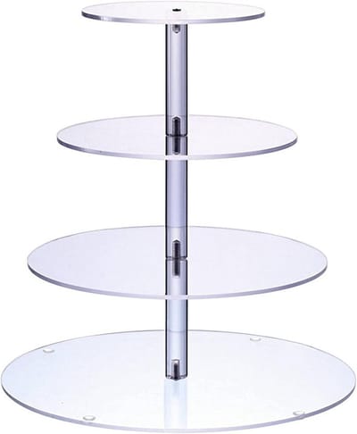 Taartstandaard Acryl - Dessert Toren - Feestelijke Presentatie - Stapelbaar Ontwerp - 4 Lagen 6-12 Inch - Helder