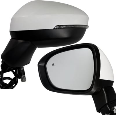 BILMAX Linker Buitenspiegel Vervanging voor Nissan Qashqai J12 (2022–2025), Niet-Verwarmd, Elektrisch Verstelbaar, met Knipperlicht, Dodehoekassistent, Material Wit, 6-Pins (Bestuurderszijde)