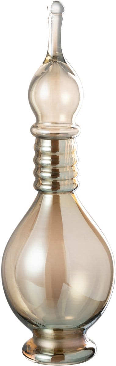 J-Line vaas + stop flesje Joey - glas - beige - medium