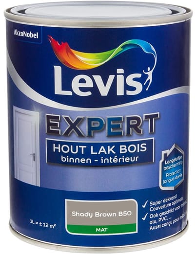 Levis - Expert Hout Lak Binnen Mat Mix - Shady Brown B50 - Mengverf - 1 L