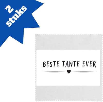 Akyol - beste tante ever brillendoekjes - Tante - aunt - leuk cadeau voor je tante - 17,8 bij 17,8 cm - 2 stuks