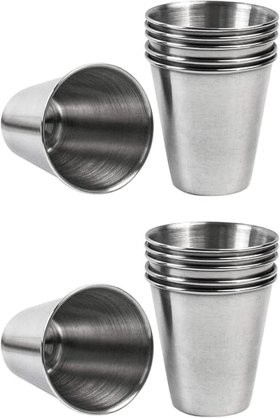 Set van 10 RVS Mini Shot Glazen voor Whiskey en Espresso - Perfect voor Thuisbar en Feestjes (30ml)
