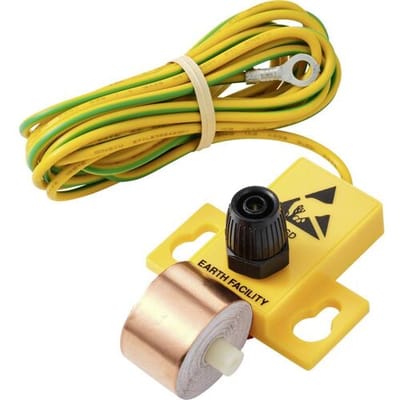 TRU COMPONENTS Ringkabelschoen ESD-aardingsstekker Doorgangsweerstand Incl. koperen band Bag