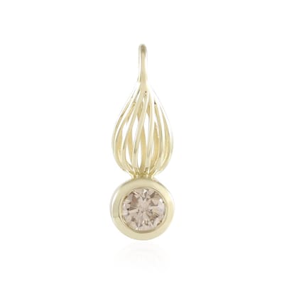 Cavill - Gouden hanger 9K geel goud - 0,225 ct I2 Champagne Diamant - Ronde briljant - Elegant dames sieraad - Bezelzetting 17x6 mm