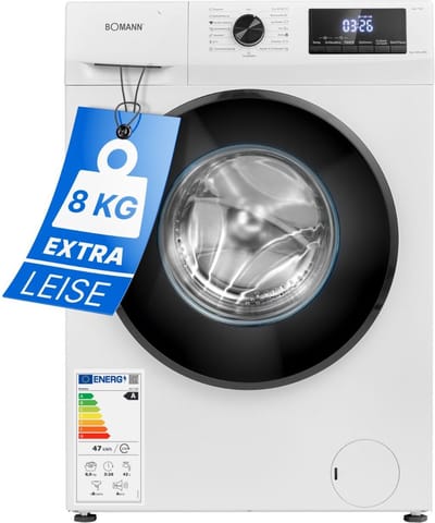 Bomann WA 7185 W Wasmachine - 8KG - 1400 toeren - 15 programma's - Stoomfunctie - Energieklasse A - 10 jaar motorgarantie